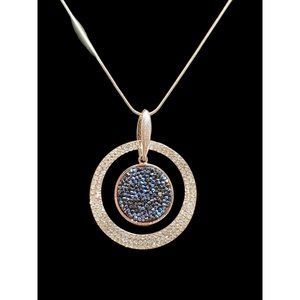 NWT,‎ CZ and Dark Blue Stone Necklace